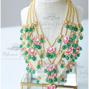 Gold plated multi layer lotus necklace